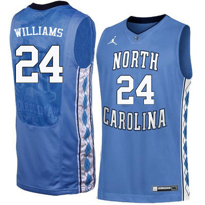 Men North Carolina Tar Heels #24 Kenny Williams College Basketball Jerseys Sale-Blue